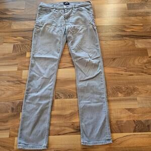 Paige Lennox Jeans Mens 33x32 Gray Straight Stretch Denim Zip Fly Casual Pants